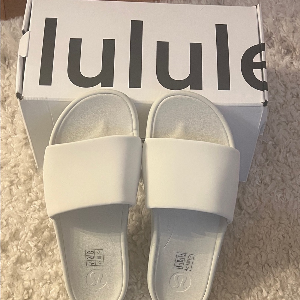 Lululemon White Restfeel Slides